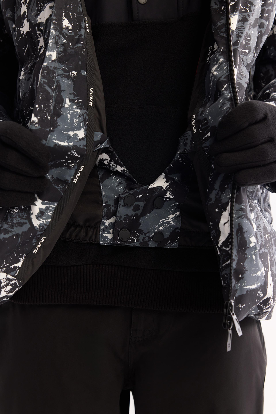 Antrasit-Siyah Desenli Elyaf Dolum Kayak Montu