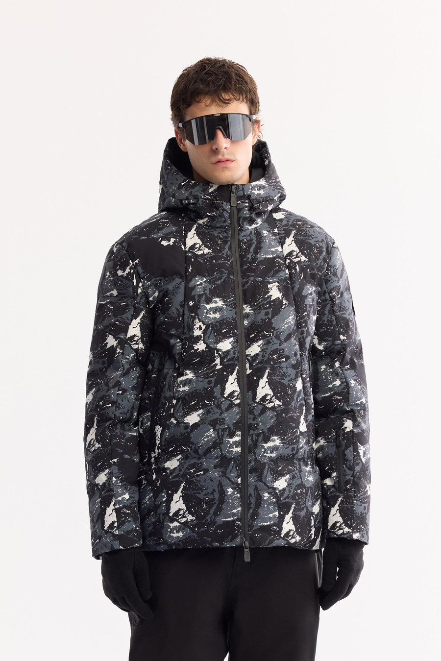 Antrasit-Siyah Desenli Elyaf Dolum Kayak Montu