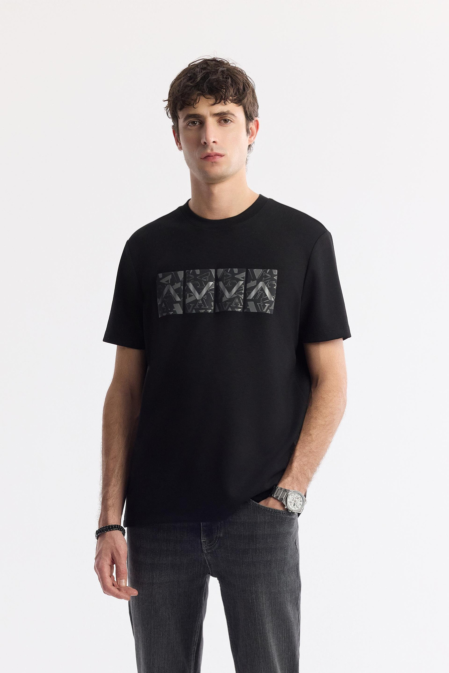 Antrasit Taş Yıkamalı Örme Slim Fit Denim Pantolon