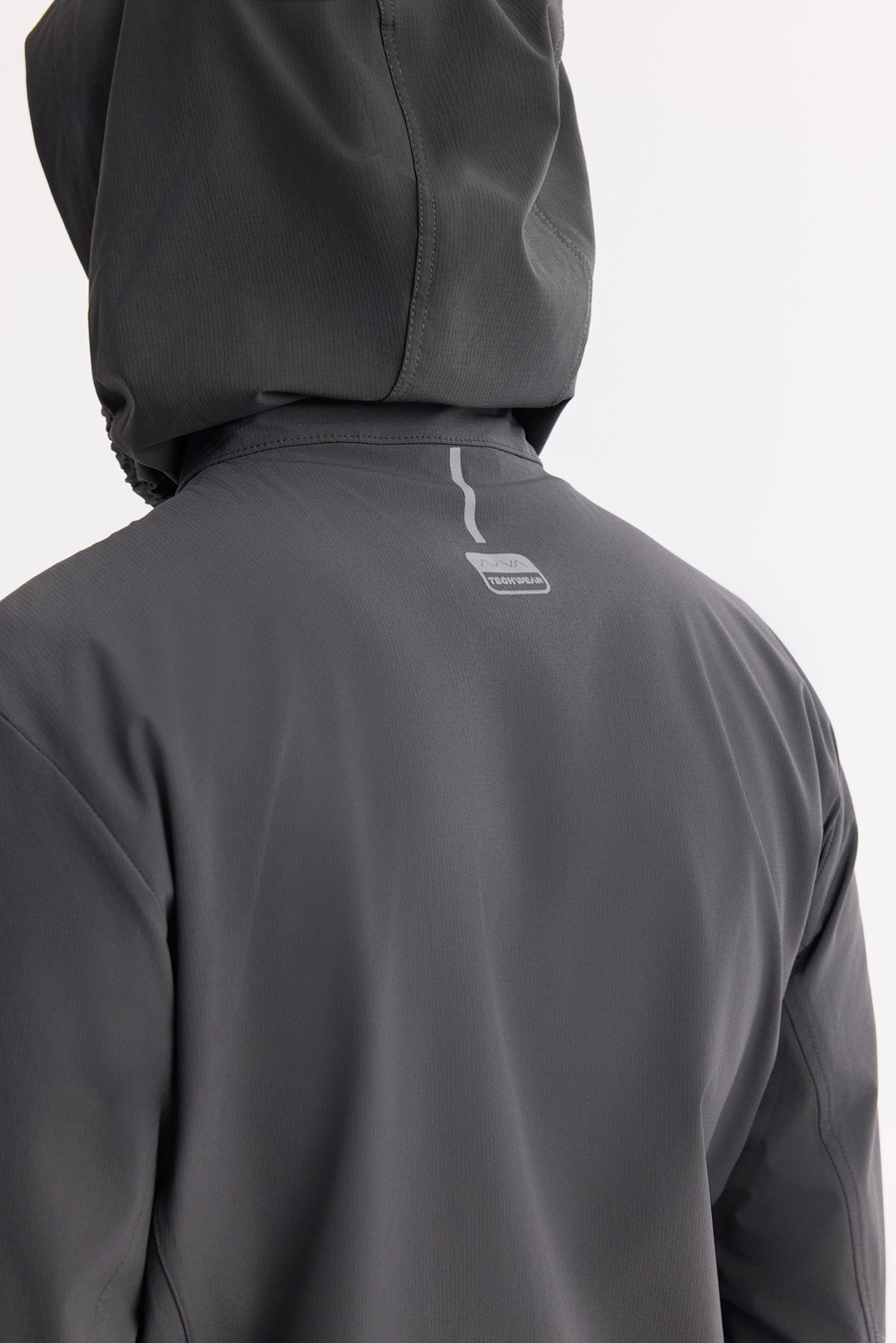 Antrasit Yaka İçin Kapüşonlu Femuarlı Dik Yaka Mont