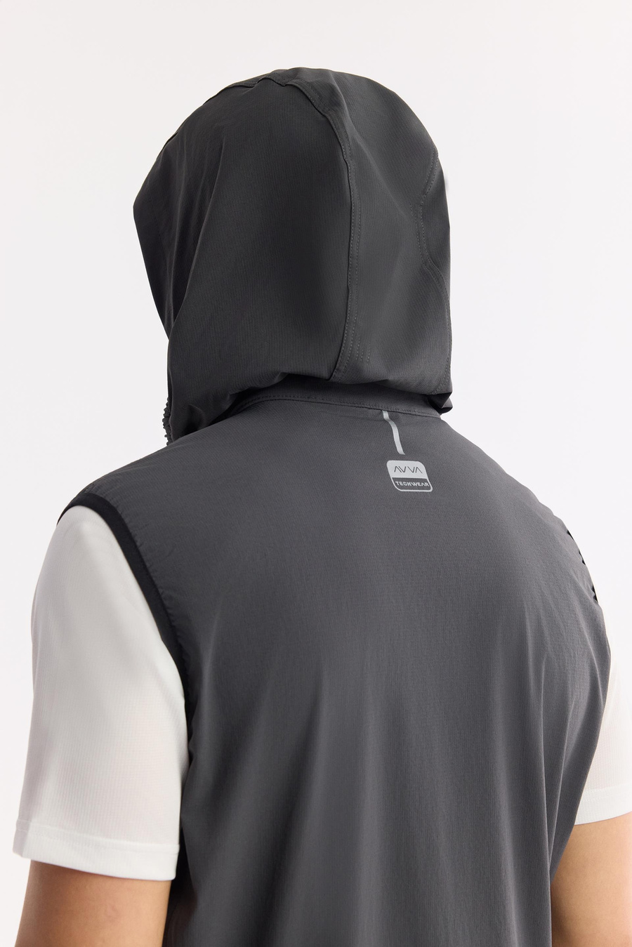 Antrasit Yaka İçin Kapüşonlu Femuarlı Dik Yaka Yelek