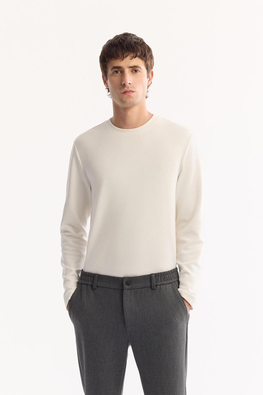 Antrasit Yanı Lastikli  Diyagonel Slim Fit Pantolon