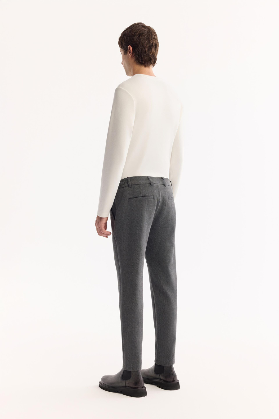 Antrasit Yanı Lastikli  Diyagonel Slim Fit Pantolon