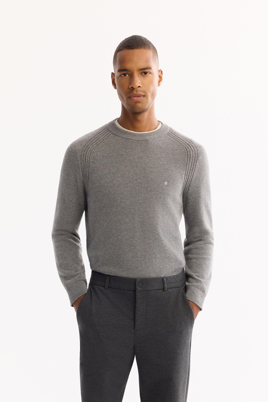 Antrasit Yanları Lastikli Slim Fit Chino Pantolon