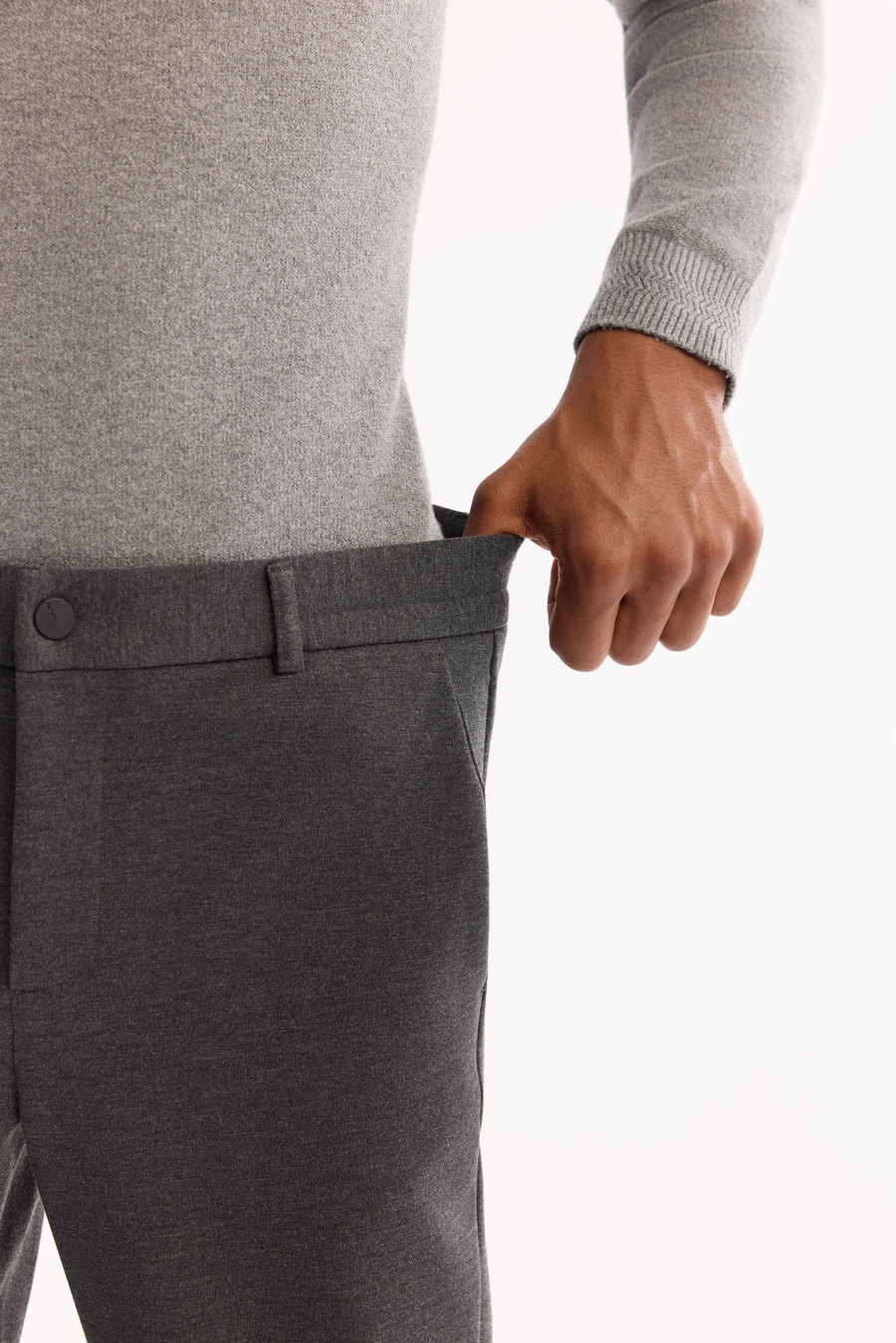 Antrasit Yanları Lastikli Slim Fit Chino Pantolon