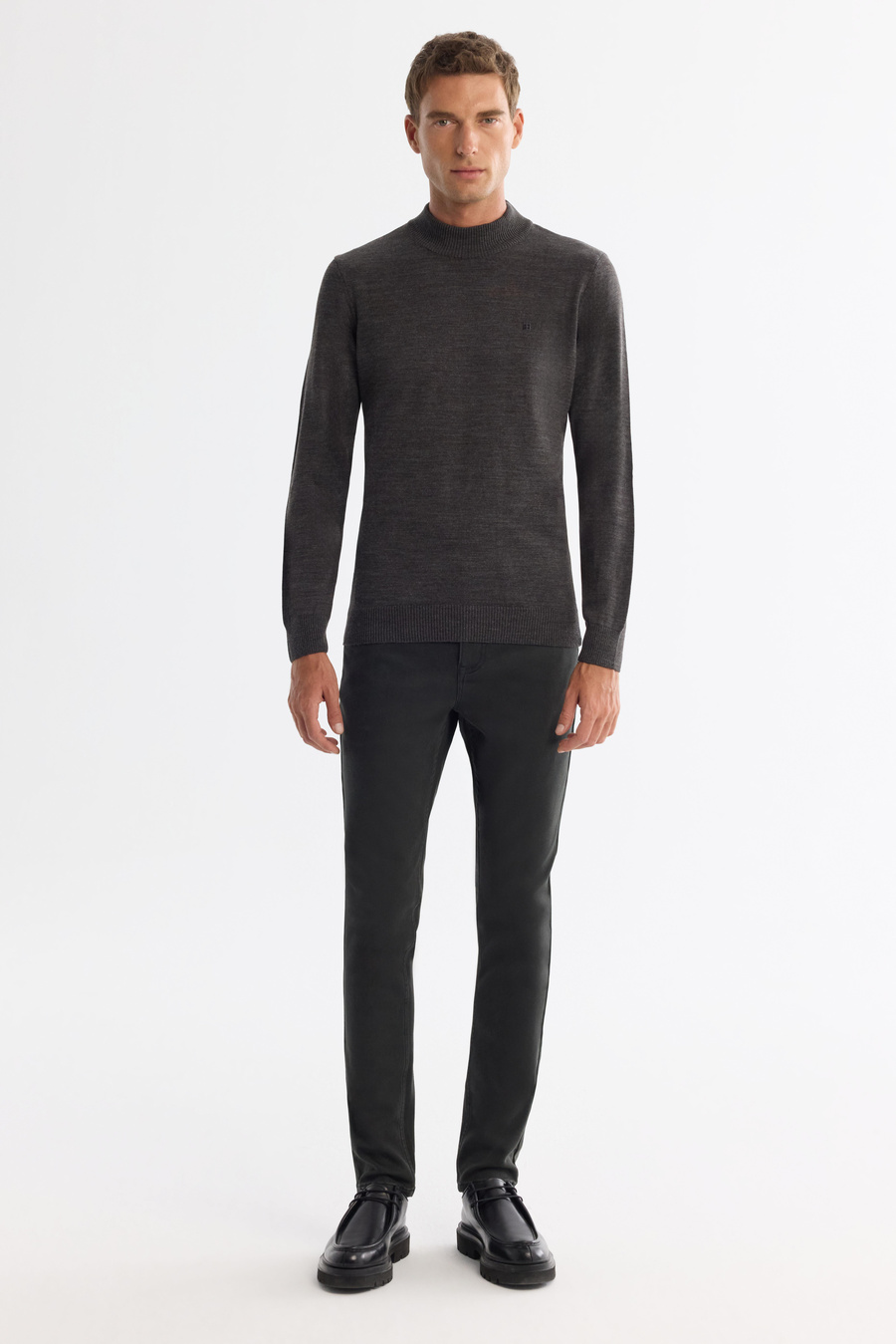Anthracite Mock Turtleneck Jumper