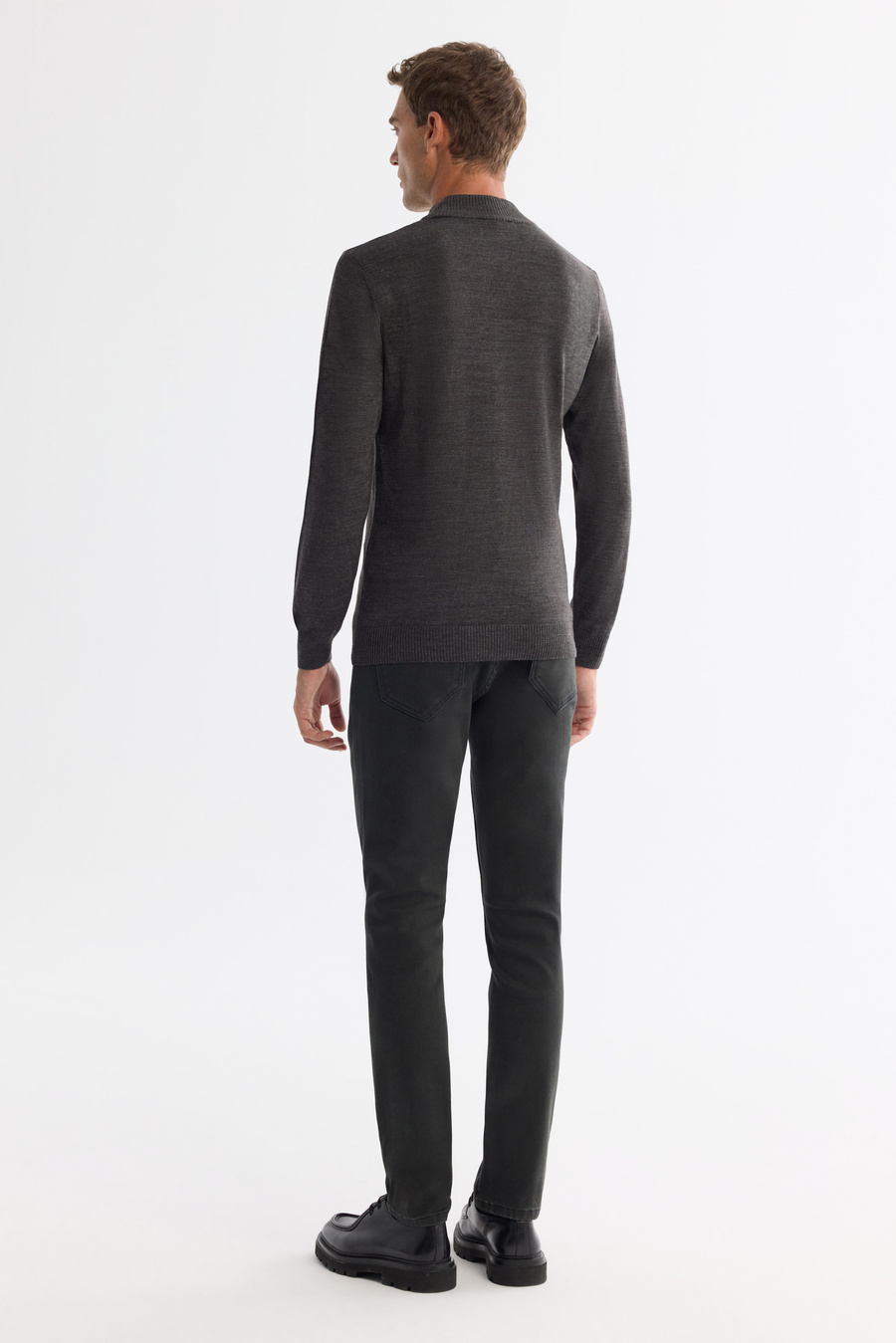 Anthracite Mock Turtleneck Jumper