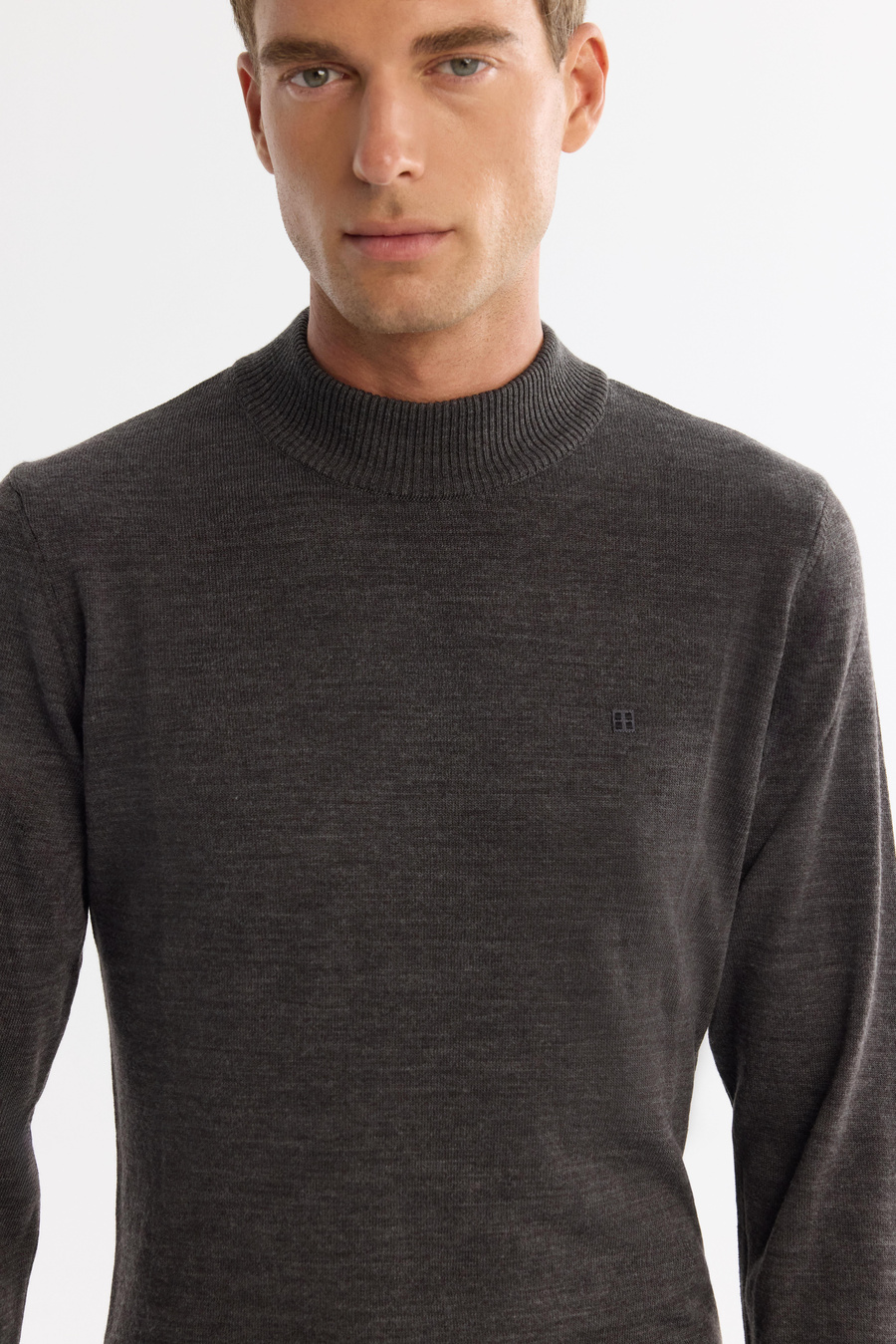 Anthracite Mock Turtleneck Jumper