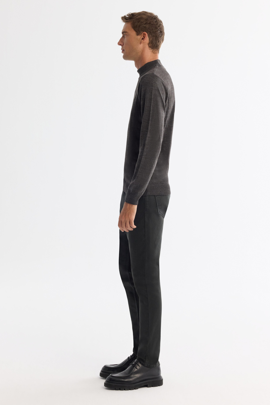Anthracite Mock Turtleneck Jumper