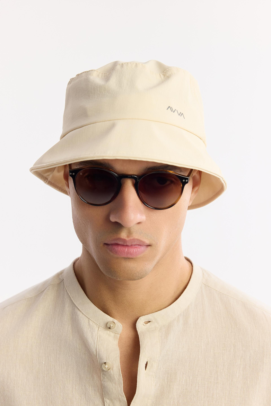 Bej AVVA Baskılı Bucket Şapka