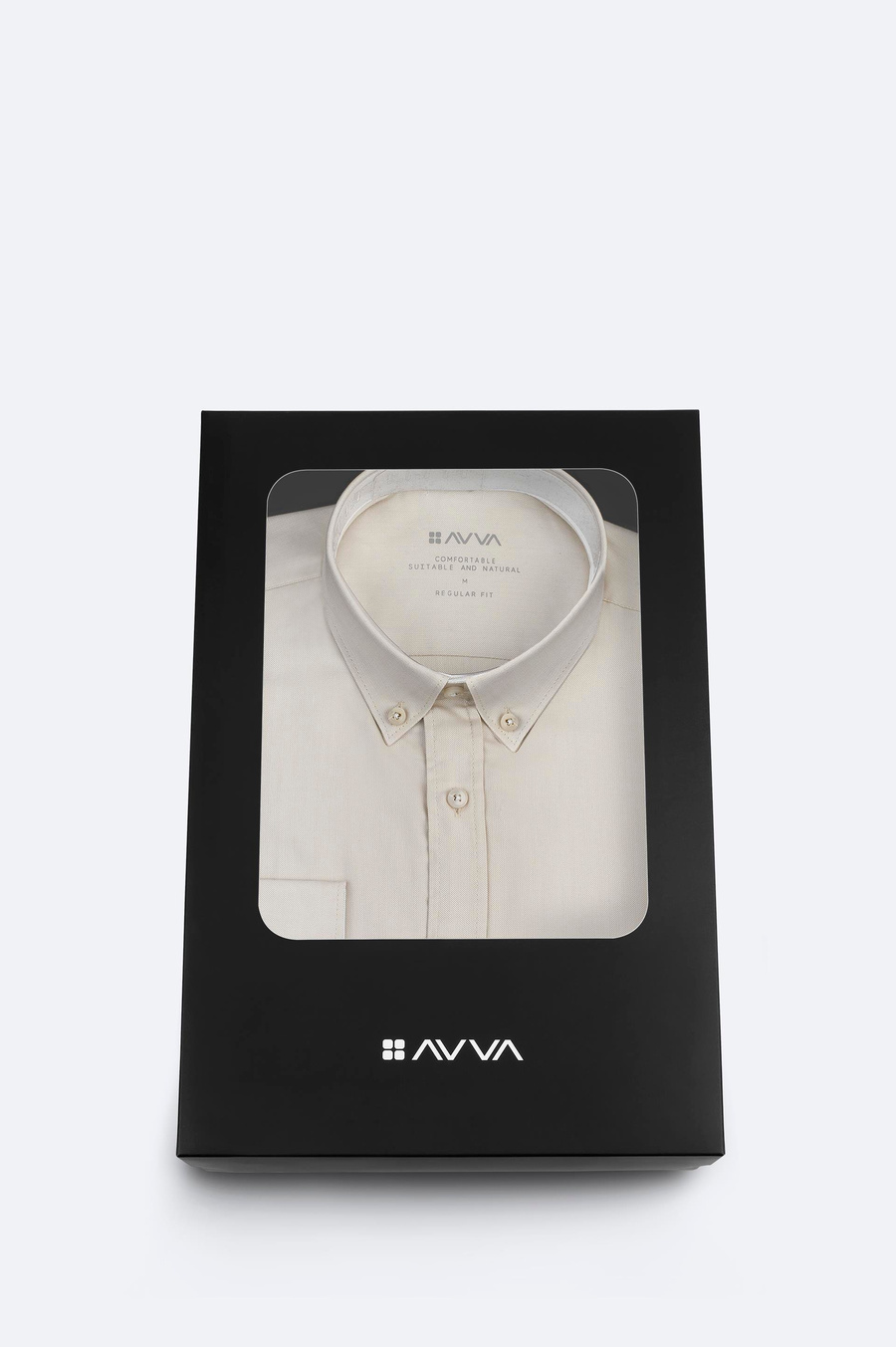 Bej Düğmeli Yaka %100 Pamuk Oxford Basic Gömlek