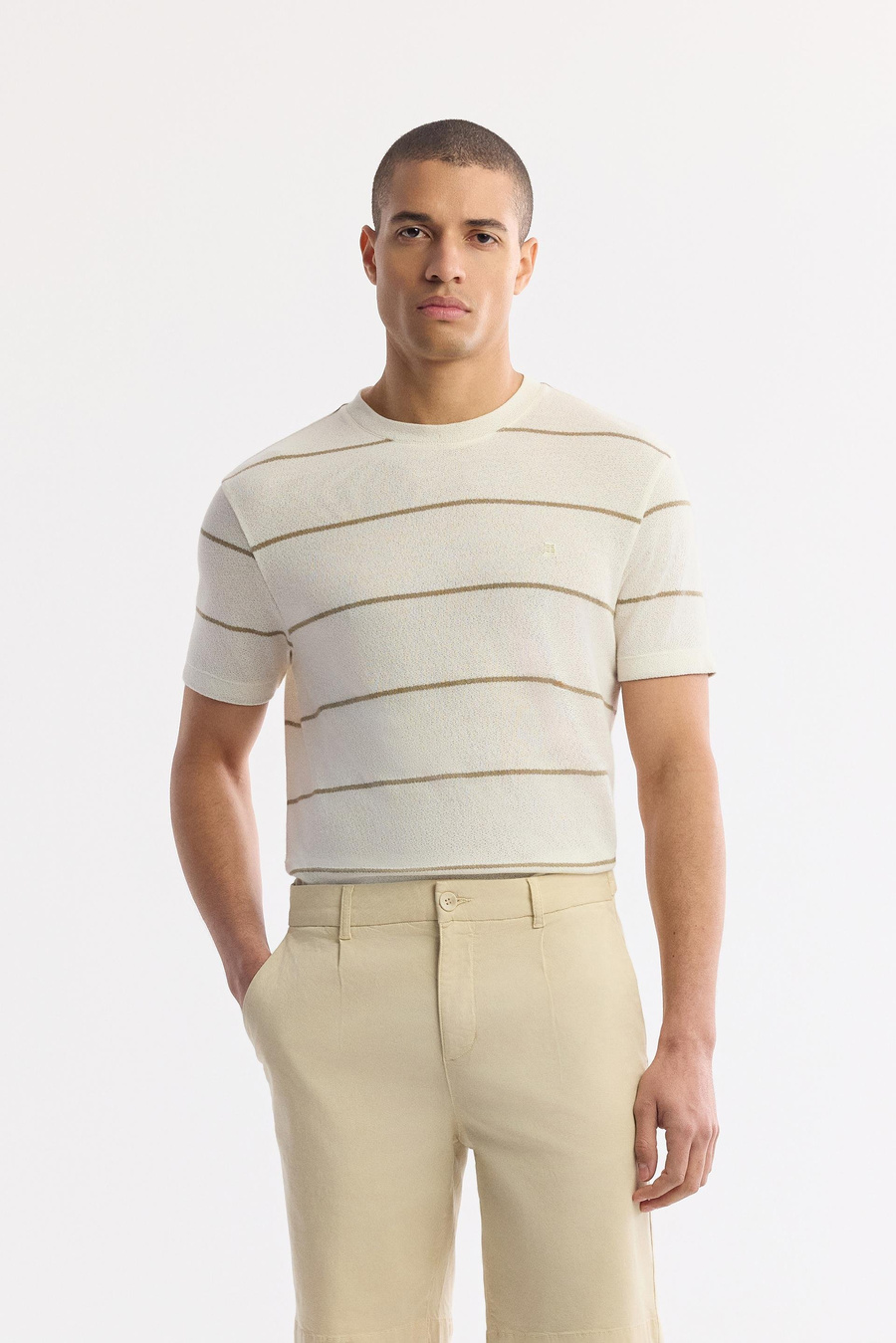 Bej Klasik Bel Apolet Detaylı Selge Relaxed Fit Şort