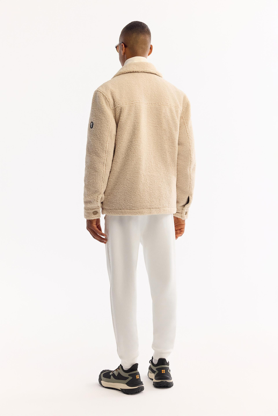 Bej Klasik Yaka Comfort Fit Peluş Mont