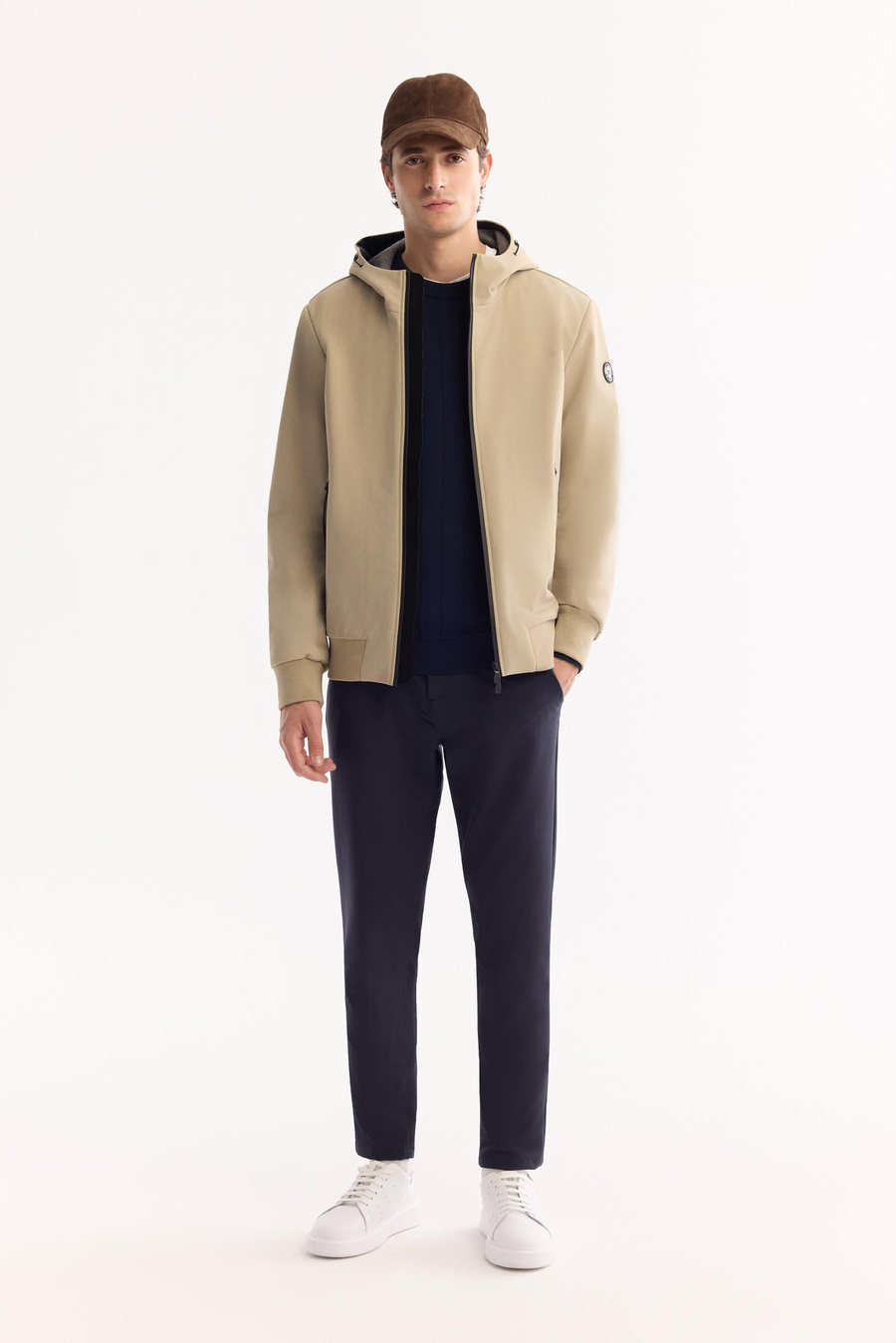 Bej Softshell Ribana Detaylı İnce Mont