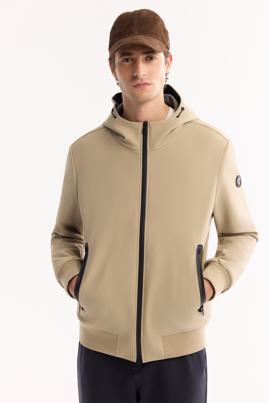 Bej Softshell Ribana Detaylı İnce Mont