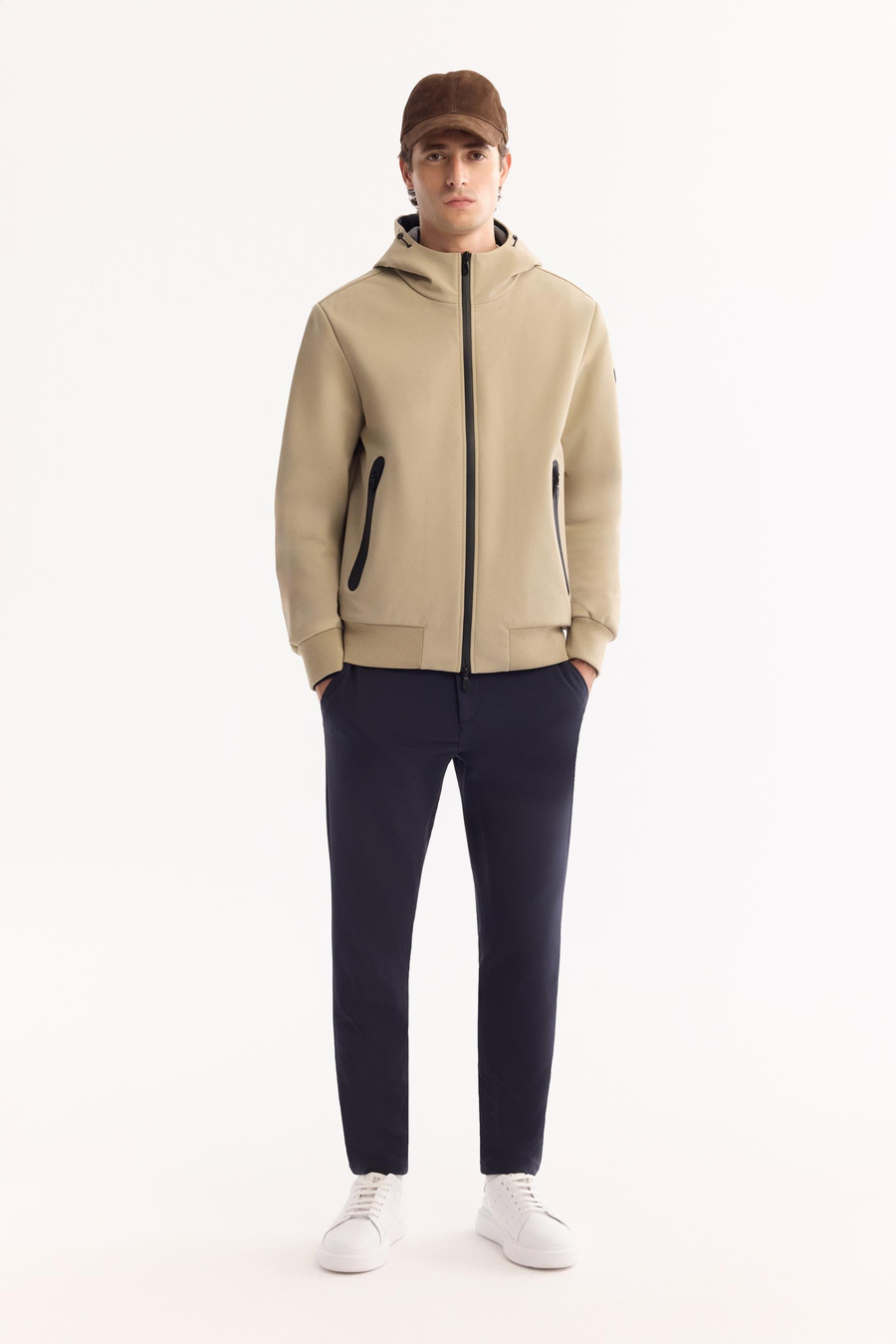 Bej Softshell Ribana Detaylı İnce Mont