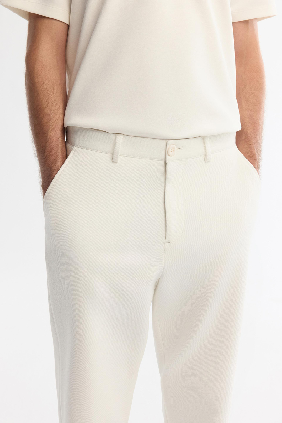 White Knit Trousers