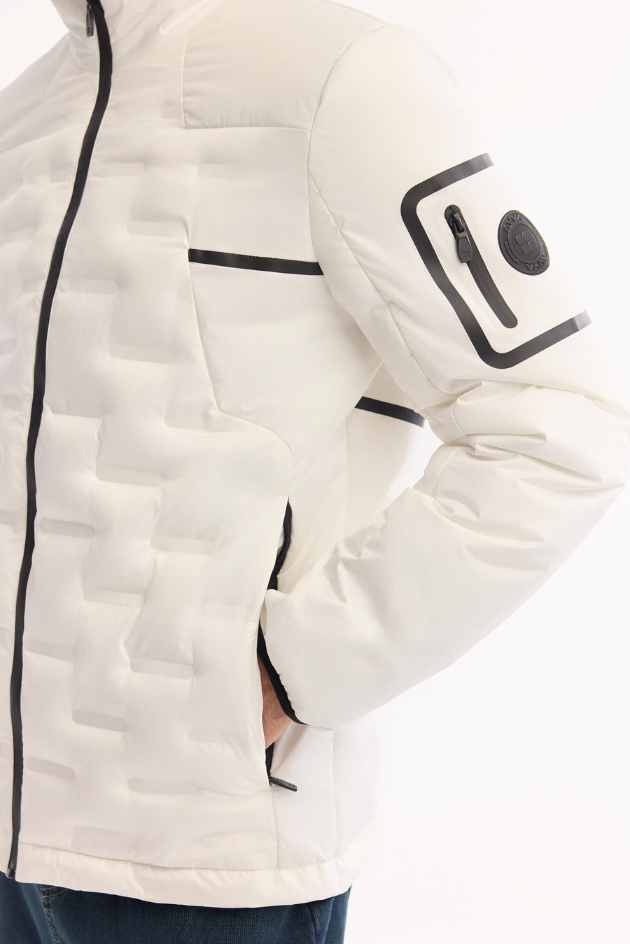 Beyaz Şişme Rüzgar Geçirmez Hafif Mont