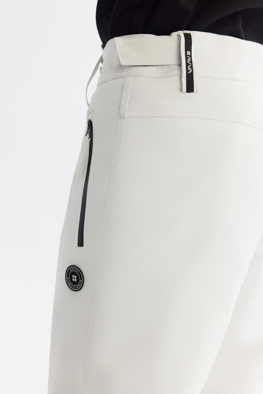 Beyaz Su İtici Rüzgar Geçirmez Düz Paçası Çıtçıtlı Beli Ayarlanabilir Kayak Pantolonu