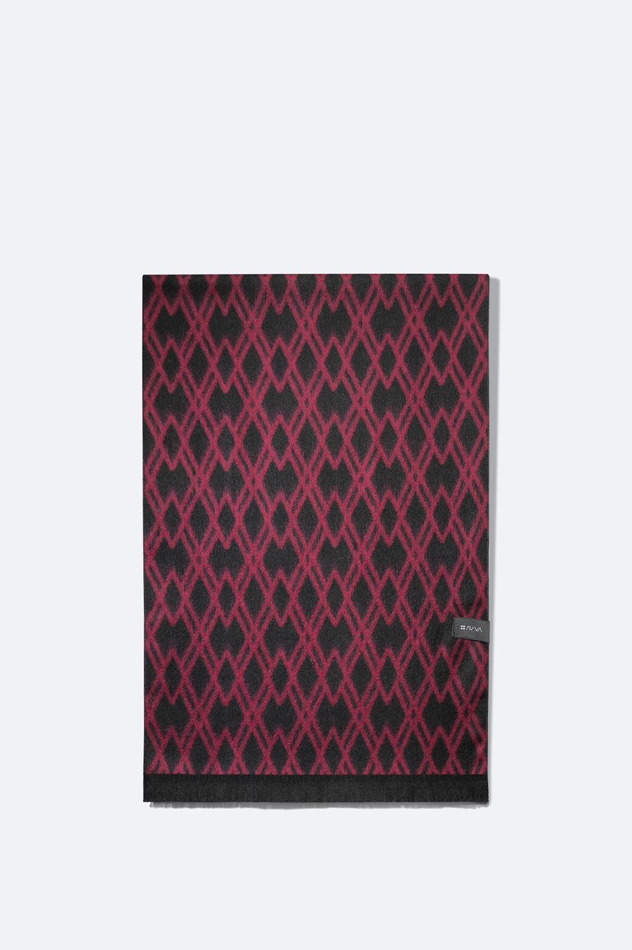 Bordo Püsküllü Desenli Şal