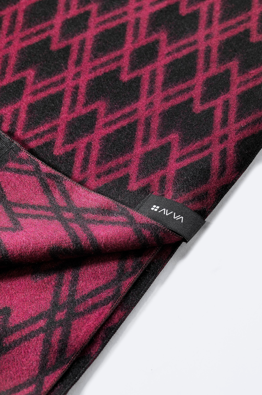 Bordo Püsküllü Desenli Şal