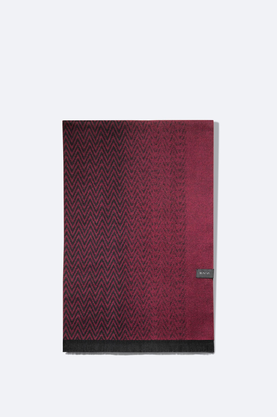 Bordo Püsküllü Desenli Şal