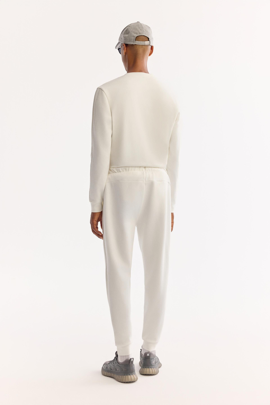 Ekru Bel Lastik Yan cepli Enjeksiyon Baskılı İnterlok  Regular fit Jogger