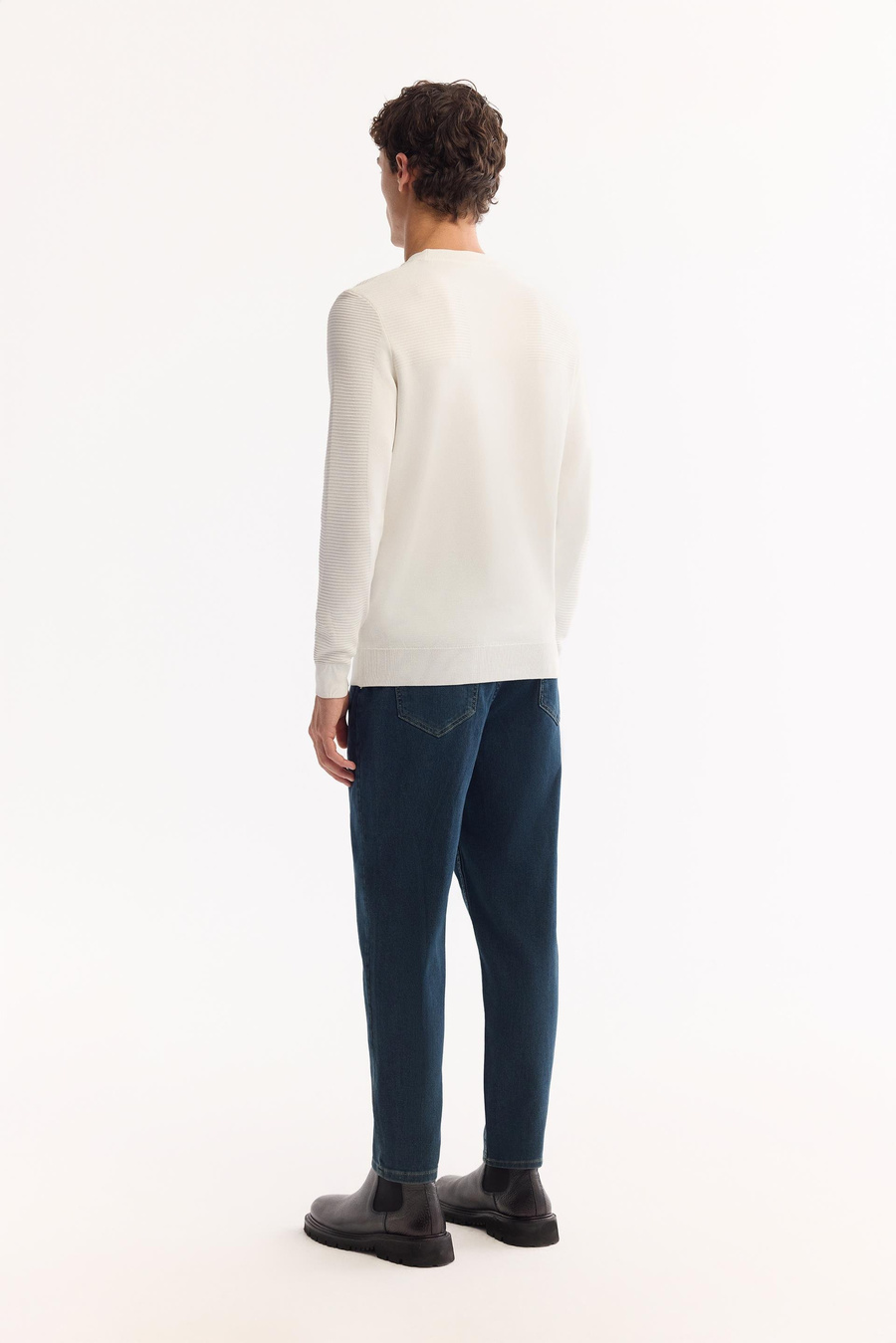 Ekru Bisiklet Yaka Bekletme Detaylı Rayon Kazak