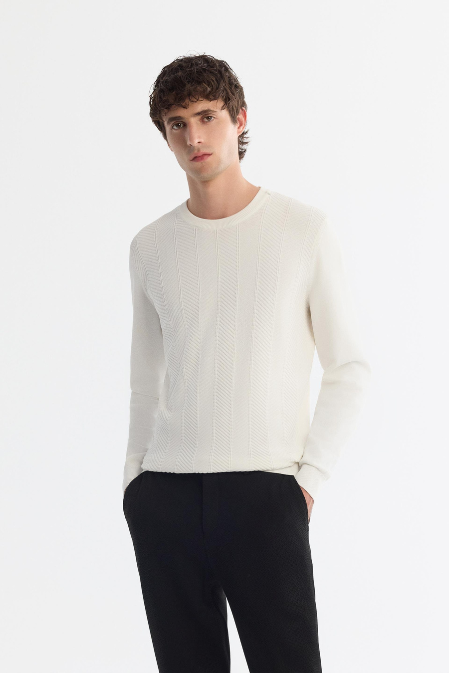 Ecru Crew Neck Jumper