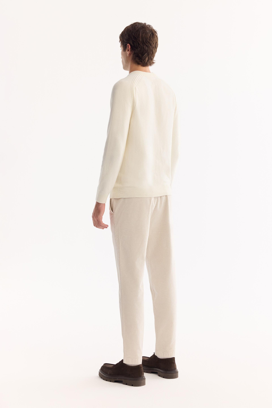 Ekru Bisiklet Yaka Reglan Kol Shoft Touch Kalın Kazak