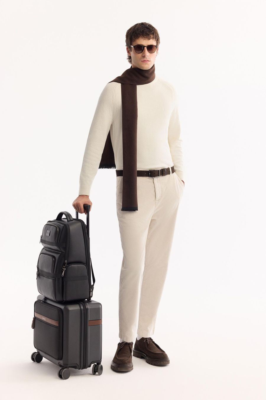 Ekru Bisiklet Yaka Reglan Kol Shoft Touch Kalın Kazak