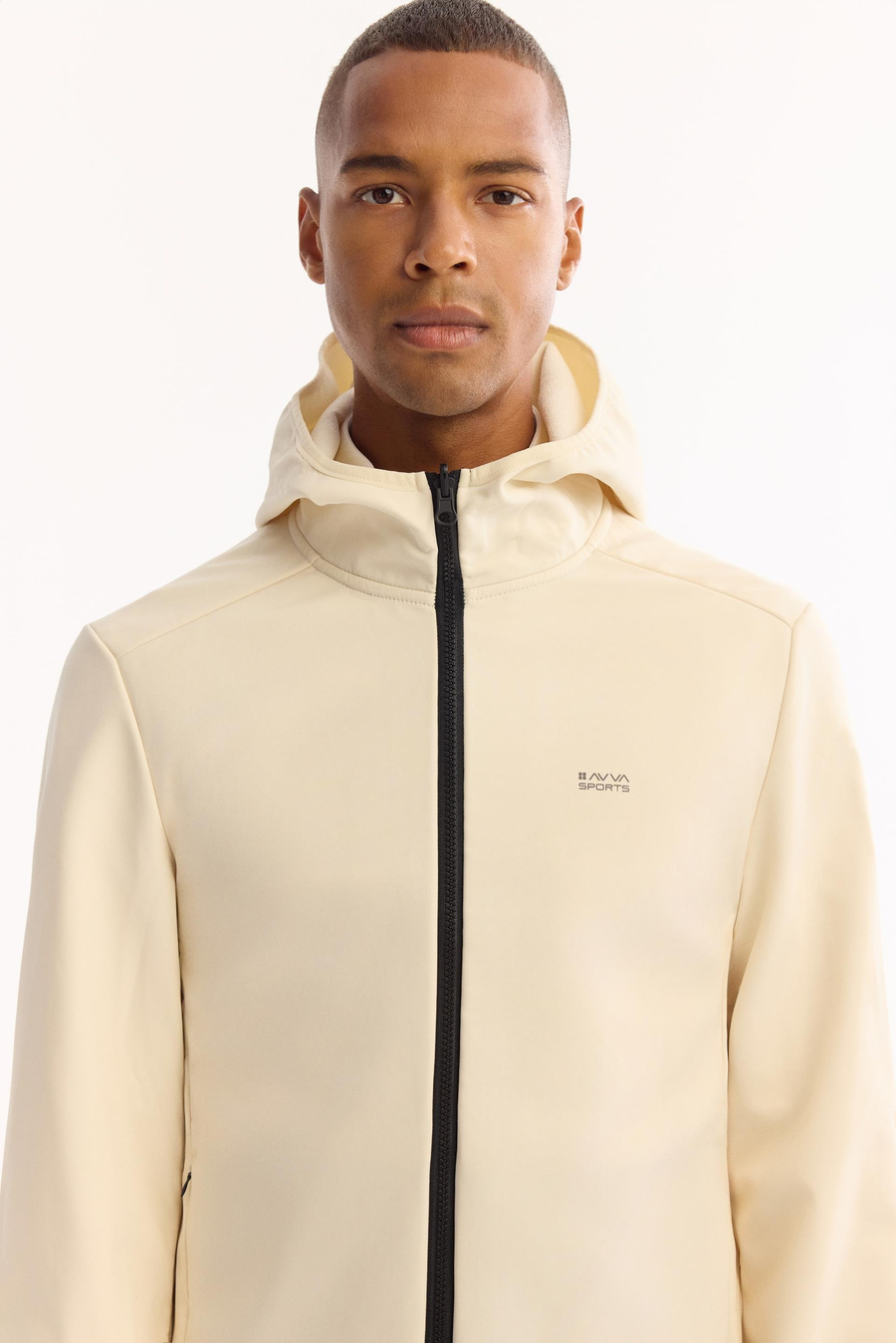 Ekru Fonksiyonel 3 Kullanımlı Kapüşonlu Mont