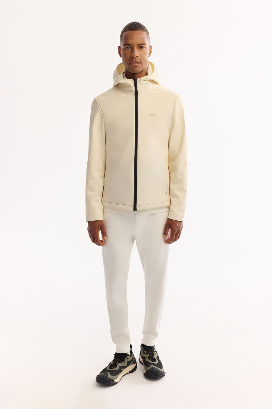 Ekru Fonksiyonel 3 Kullanımlı Kapüşonlu Mont