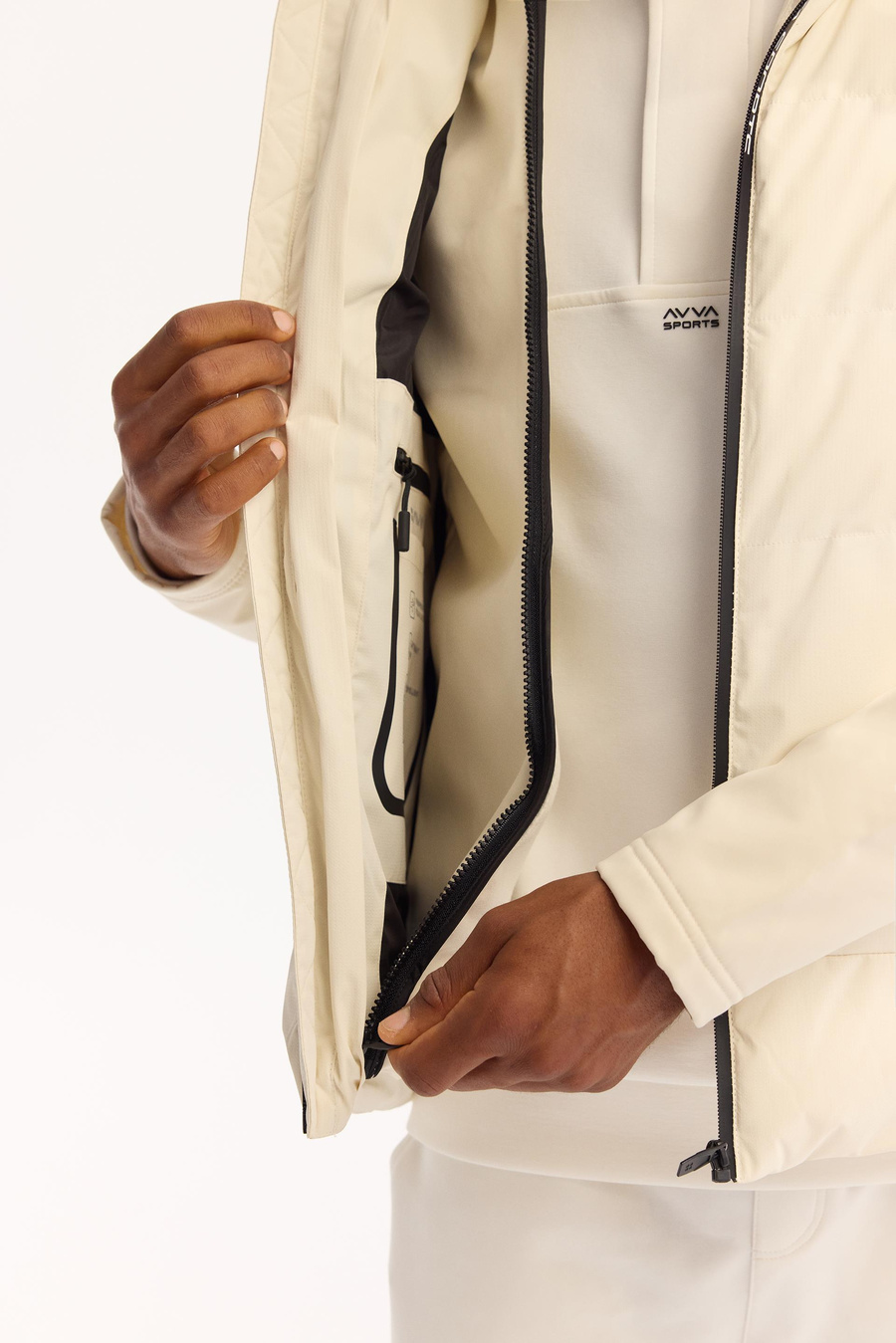 Ekru Fonksiyonel 3 Kullanımlı Kapüşonlu Mont