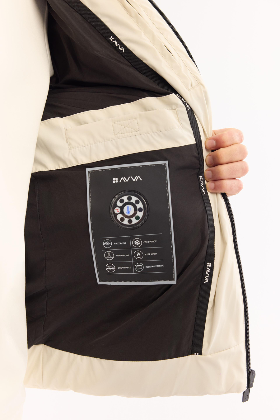 Ekru Kapitone Detaylı Kadife Elyaf Dolum Mont