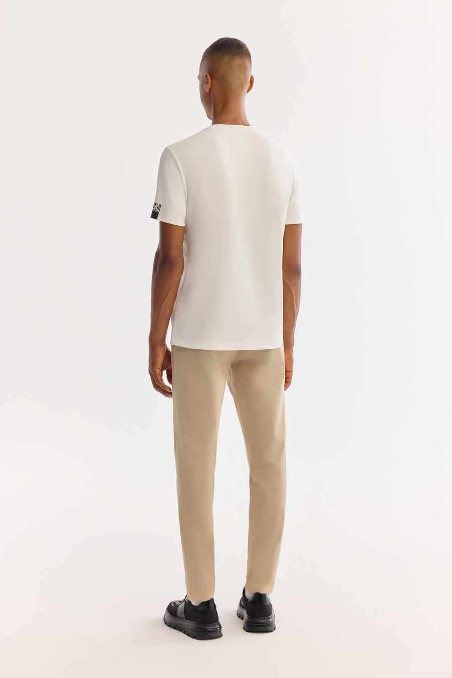 Ekru Bisiklet Yaka Kol Baskılı Cupra Süprem  T-Shirt