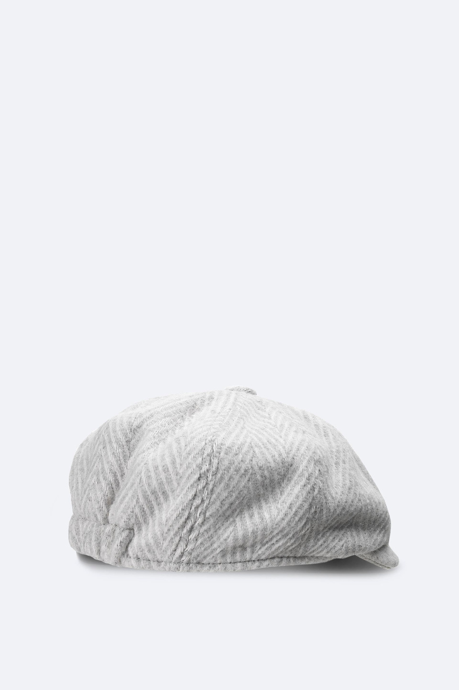 Ekru Yünlü  Desenli Kasket Şapka