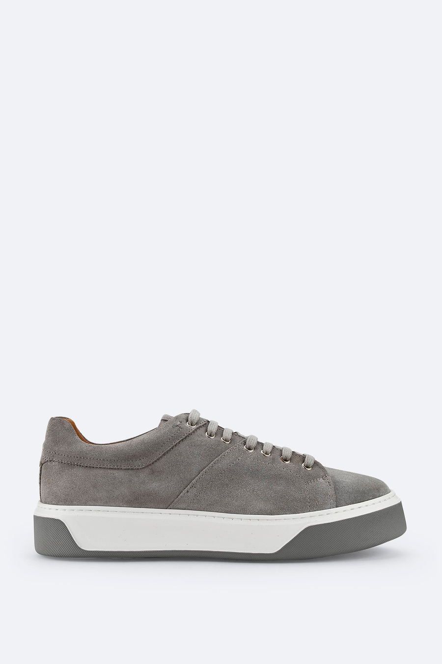 Grey Leather Casual Shoes