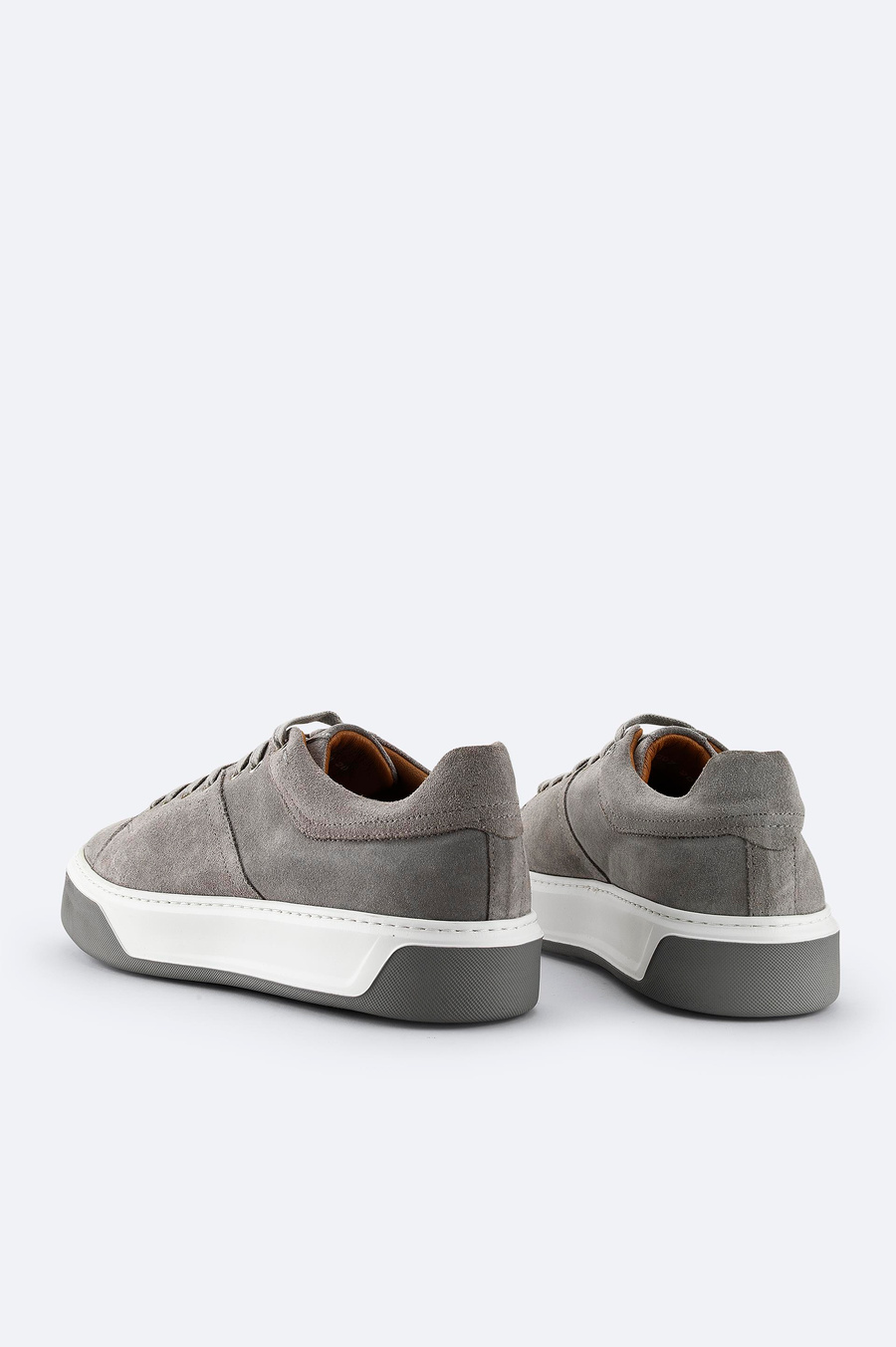 Grey Leather Casual Shoes
