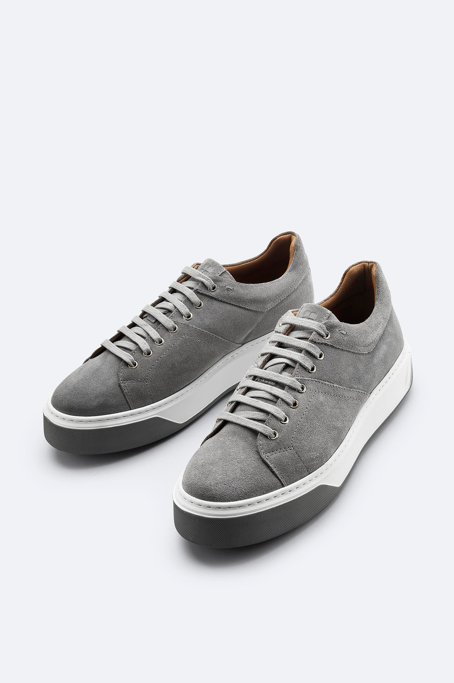 Grey Leather Casual Shoes