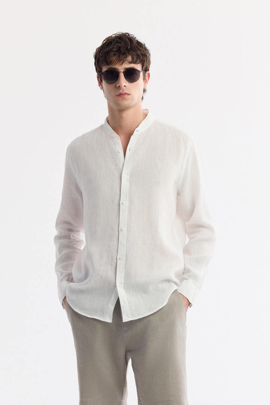 Gri Beli Lastikli %100 Keten Assos Relaxed Fit Şort