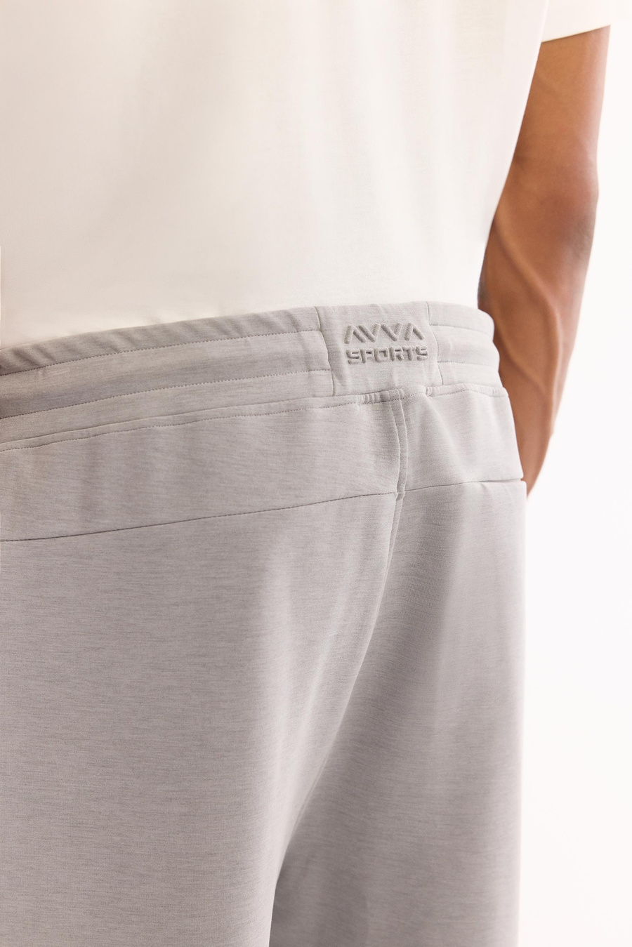 Gri Beli Lastikli Arka Gofre Baskılı  Bağcıklı Yandan Cepli Scuba