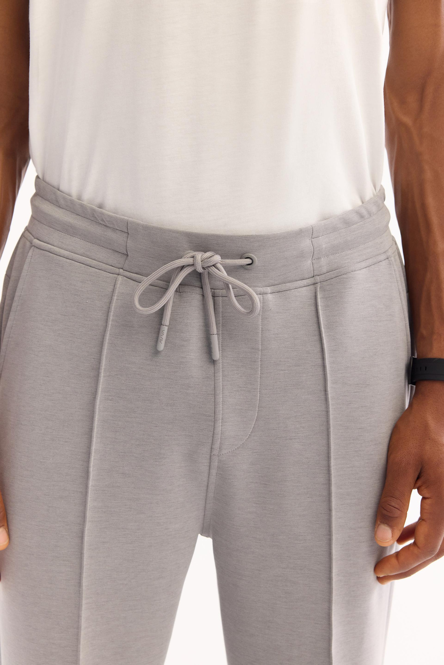 Gri Beli Lastikli Arka Gofre Baskılı  Bağcıklı Yandan Cepli Scuba