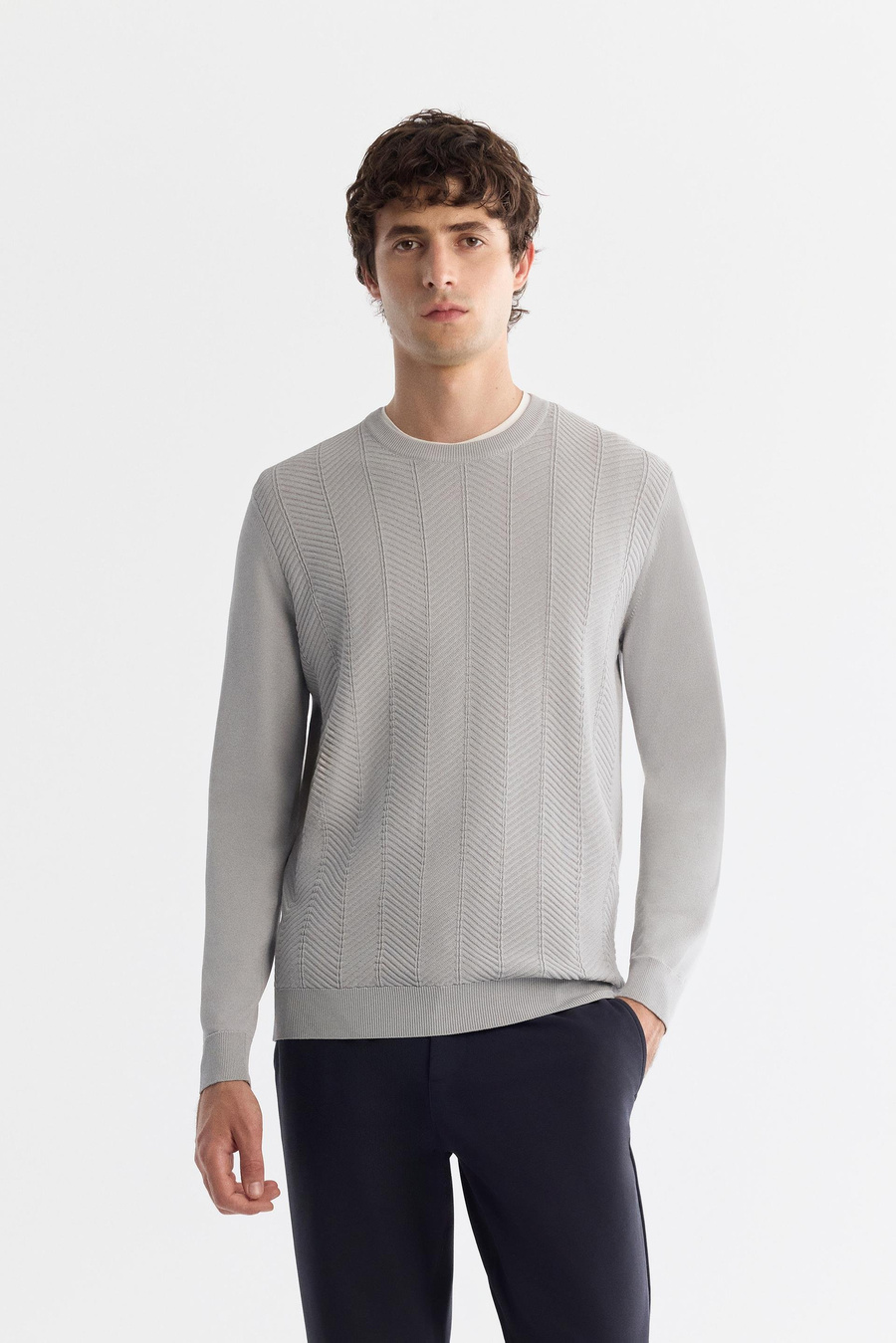 Grey Crew Neck Jumper