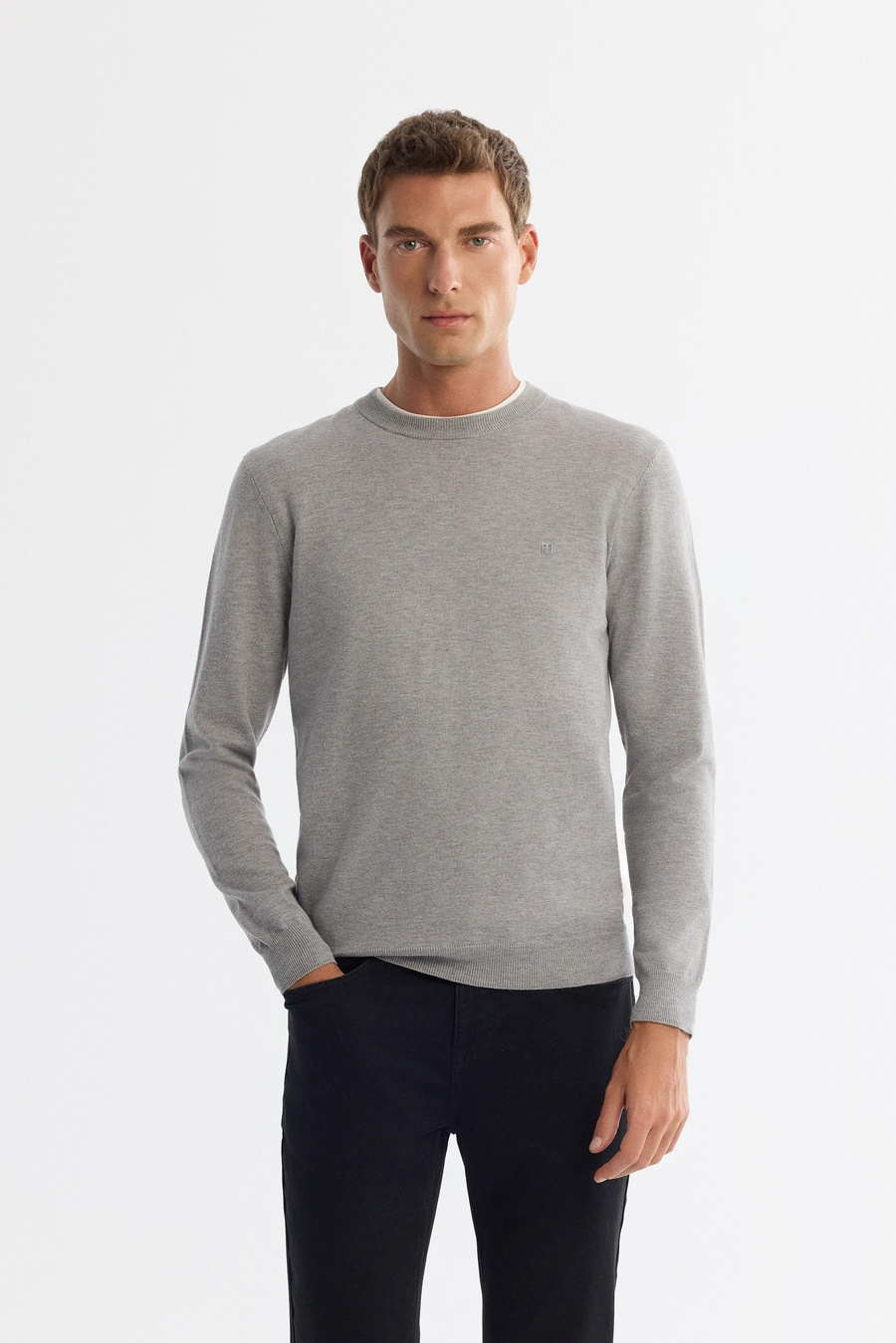 Grey Crew Neck Jumper