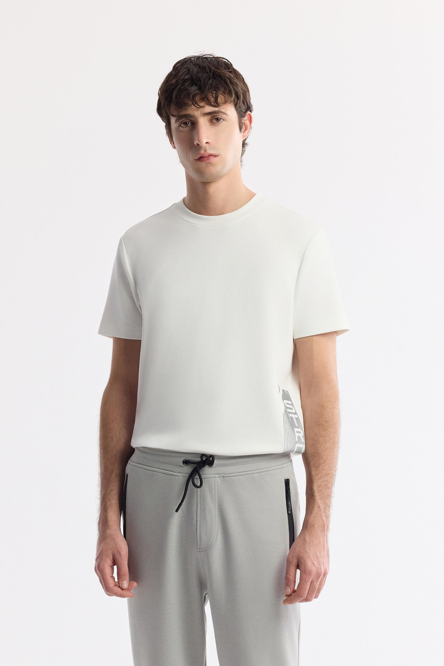 Gri Esnek İnterlok Kumaş Lastikli Paça Eşofman Altı