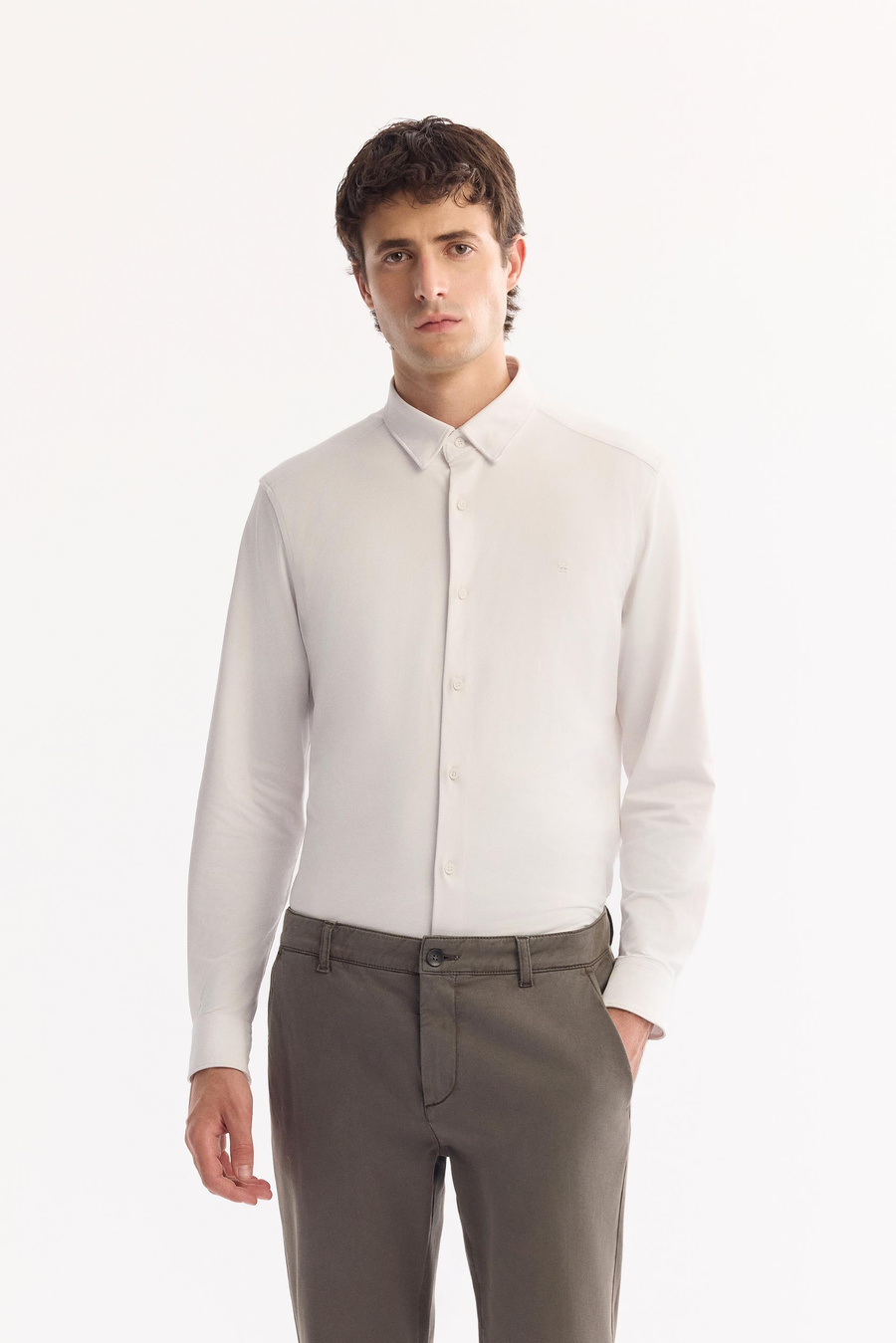 Gri Haki Yumuşak Tuşeli Comfort Slim Fit Chino Pantolon