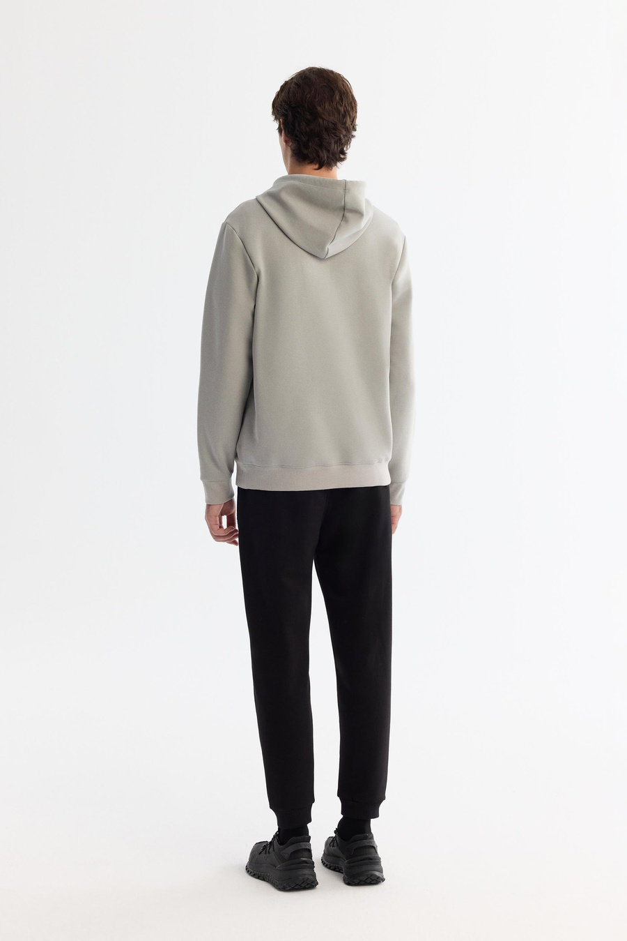 Gri Kapüşonlu Sweatshirt