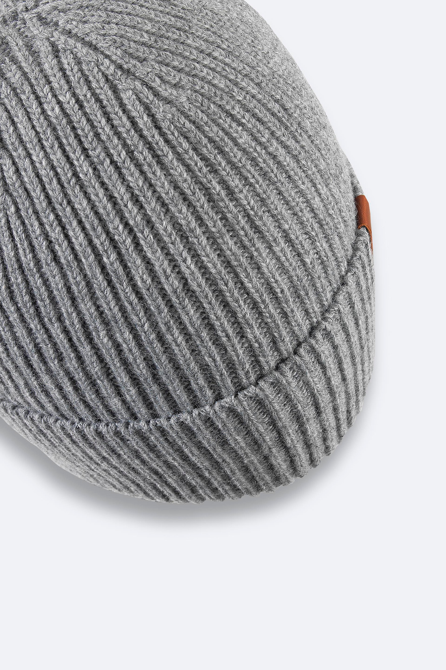 Grey Wool Blend Beanie