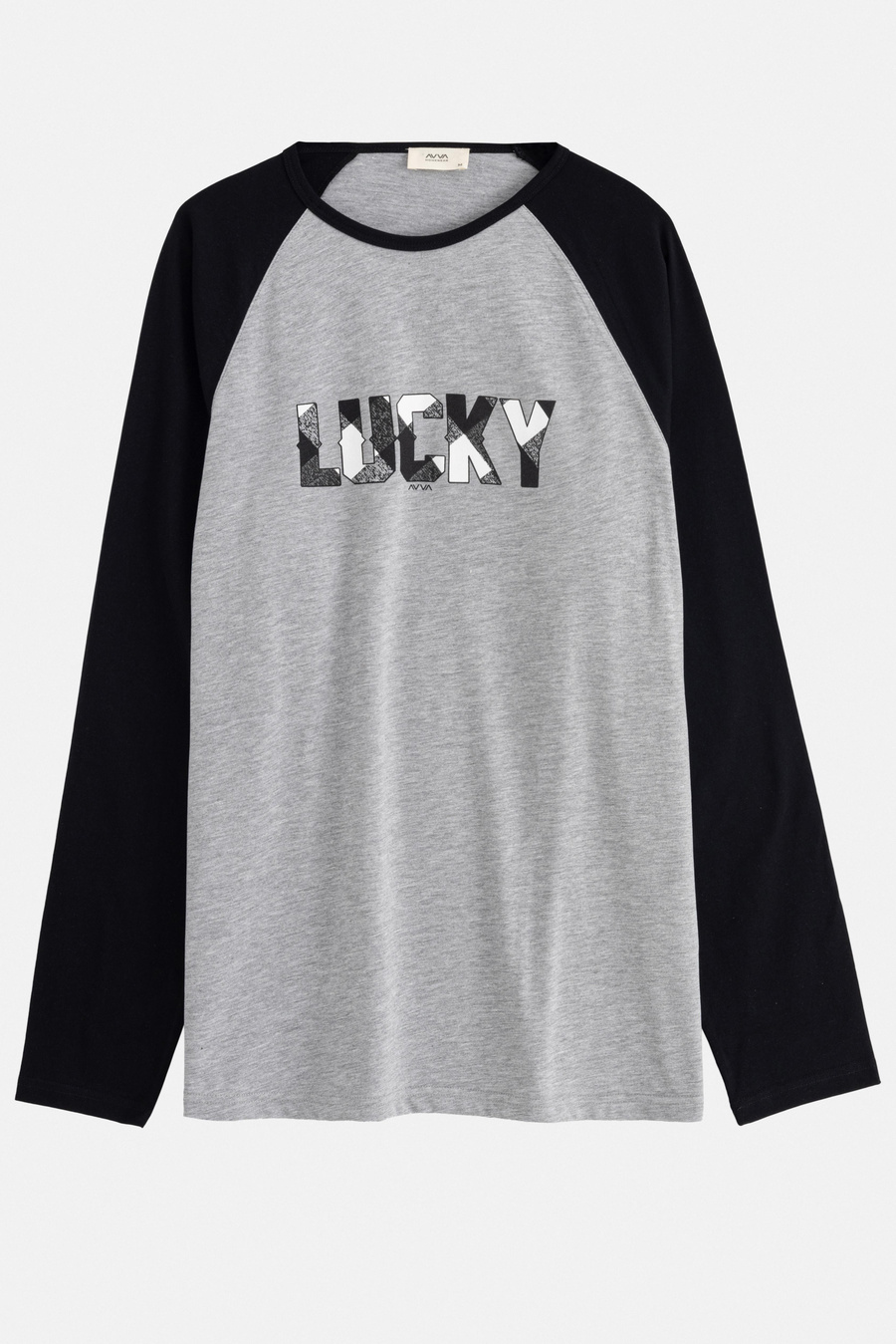 Gri Özel Kutulu Pijama Takımı Bisiklet Yaka Pamuklu Reglan Uzun Kollu